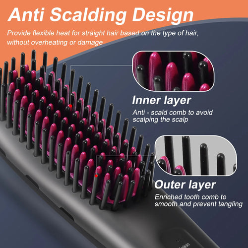 Cepillo Alisador De Cabello Hatteker HT-130 Profesional Iónico Cerámico