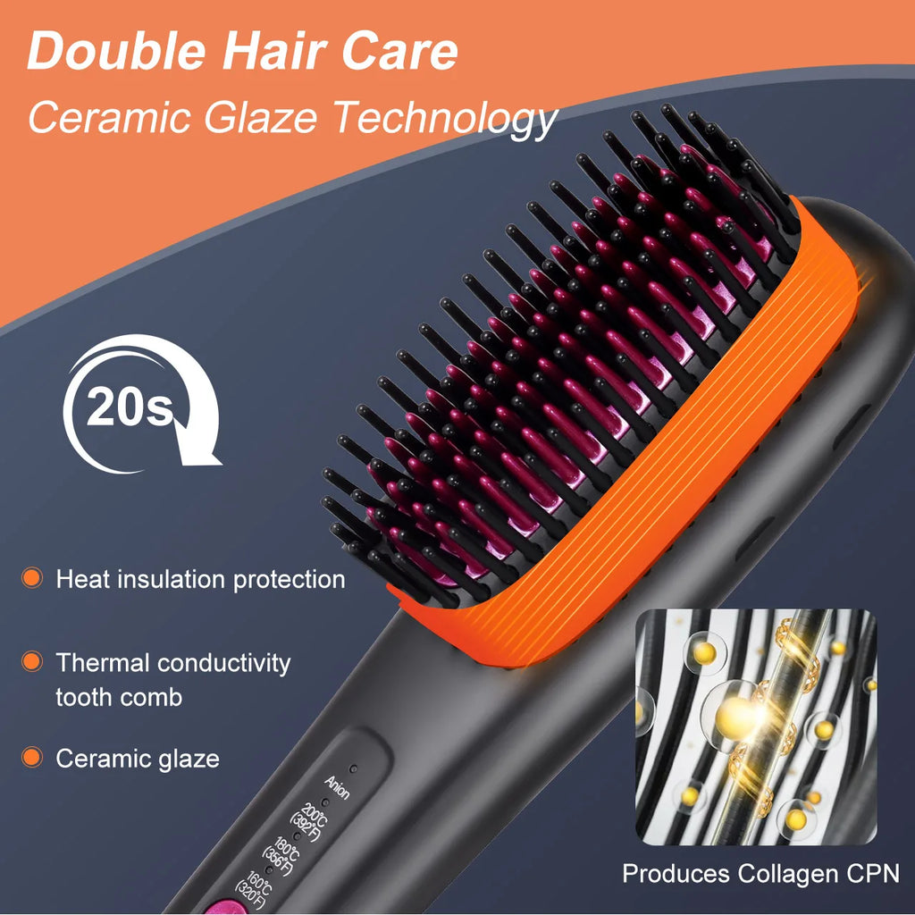 Cepillo Alisador De Cabello Hatteker HT-130 Profesional Iónico Cerámico